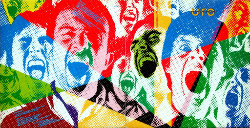 UFO: Strangers In The Night. Carpeta de doble vinilo exterior abierta.